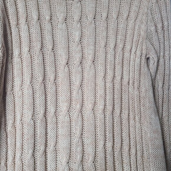 Volcom Cable Knit Beige Sweater Dress Woman's Size Medium/12 - Picture 9 of 11